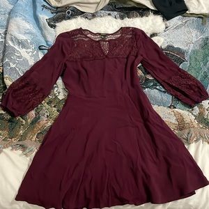 Forever 21 Burgundy Laced Dress